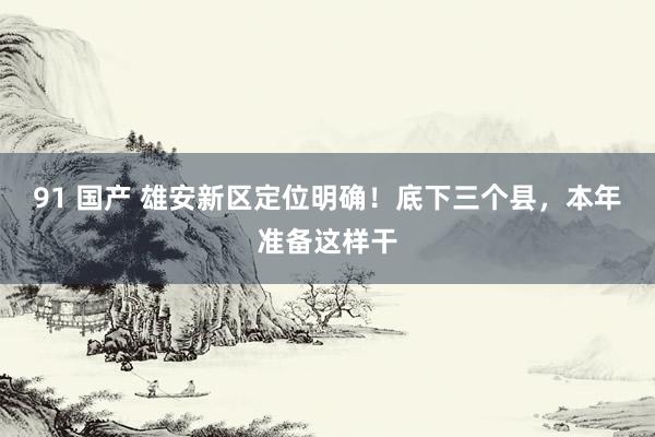 91 国产 雄安新区定位明确！底下三个县，本年准备这样干