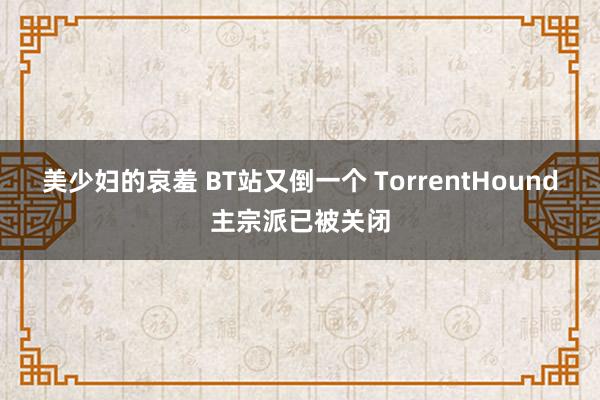 美少妇的哀羞 BT站又倒一个 TorrentHound主宗派已被关闭